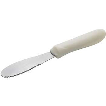 Winco Sandwich Spreader with White Handle, 3 5/8&quot; x 1 1/4&quot; Blade