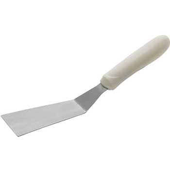 Winco Grill Spatula with Offset White Handle, 4 1/4&quot; x 2 3/16&quot; Blade