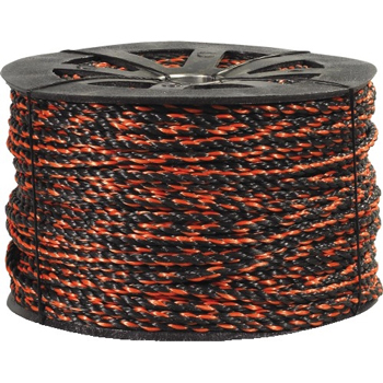 W.B. Mason Co. Twisted Polypropylene Rope, 3/8 in x 600 ft, Black/Orange