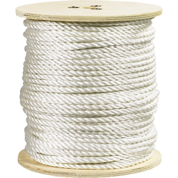 W.B. Mason Co. Twisted Polyester Rope, 1/4 in x 600 ft, White