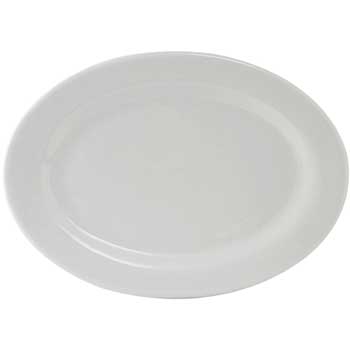 Tuxton Alaska China, Oval Platter, Pure White, 11 1/2&quot;, 12/CS
