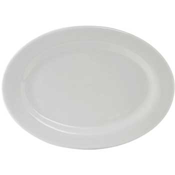 Tuxton Alaska China, Oval Platter, Pure White, 13 3/4&quot;, 12/CS