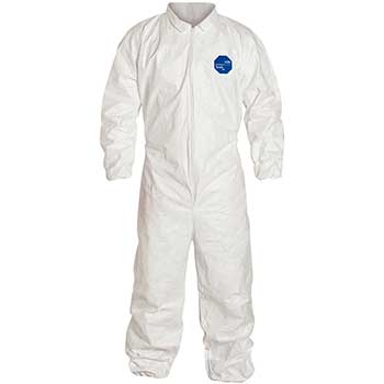 DuPont Tyvek Protective Coverall, Elastic Wrist &amp; Ankle, 5XL, White, 25/CS