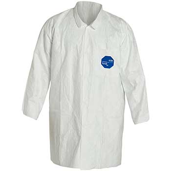 DuPont&#174; Tyvek&#174; 400 Collared Lab Coat, Extends Below Hip, 2 Pockets, White, Large, 30/CS
