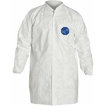 DuPont&#174; Tyvek Lab Coat, Large, White, Polyethylene, 30/CS