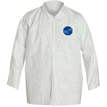 DuPont Tyvek&#174; 400 Collared Shirt, Open Wrists, Extends to Hip, White, X-Large, 50/CS