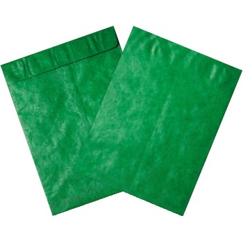 W.B. Mason Co. Tyvek Self-Seal Envelopes, 12 in x 15-1/2 in, Green, 100/Case