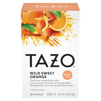Tazo Wild Sweet Orange Herbal Tea Bags, 1.58 oz, 20/Box