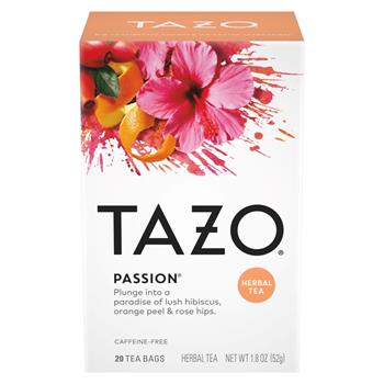 Tazo Passion Herbal Tea Bags, 1.58 oz, 20/Box