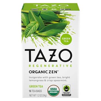 Tazo Regenerative Organic Tea Bags, Zen Green, 1.2 oz, 16 Tea Bags/Box