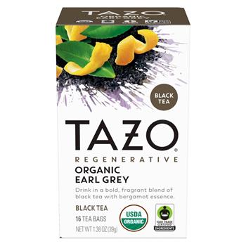 Tazo Regenerative Organic Tea Bags, Earl Grey, 1.38 oz, 16 Tea Bags/Box