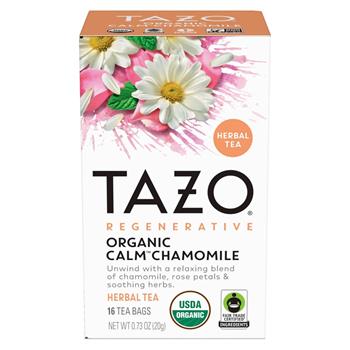 Tazo Regenerative Organic Tea Bags, Calm Chamomile, 0.73 oz, 16 Tea Bags/Box