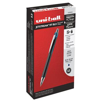 uni-ball Jetstream RT BLX Ballpoint Pens, Medium Point, 1.0mm, Blue BLX Ink