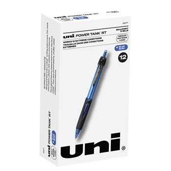 uni-ball Power Tank RT Ballpoint Pens, Medium Point, 1.0mm, Blue, 12 Count
