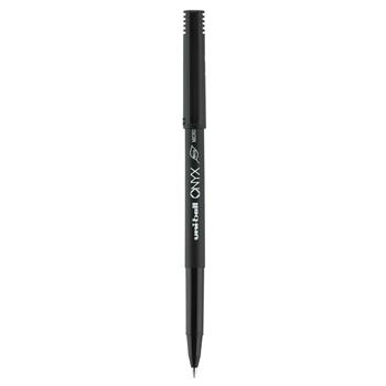uni-ball Onyx Rollerball Pen, Micro Point (0.5mm), Black, 12 Count