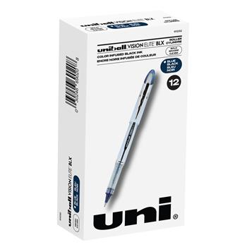 uni-ball Vision Elite BLX Rollerball Pens, Bold Point, 0.8mm, Blue BLX Ink