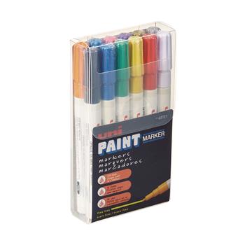 uni-ball Paint PX-21 Oil-Based Paint Markers, Fine Line, 1.2mm, Assorted Colors, 12/Set