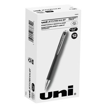 uni-ball Jetstream RT Retractable Ballpoint Pen, Medium Point, 1.0mm, Black, 12 Count