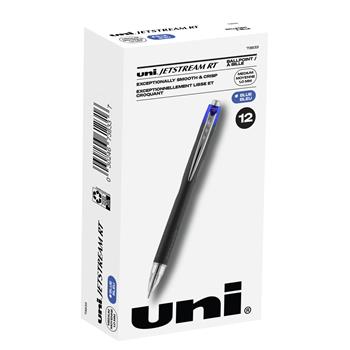 uni-ball Jetstream RT Retractable Ballpoint Pen, Medium Point, 1.0mm, Blue - 12 Count