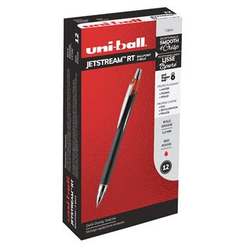 uni-ball Jetstream RT Retractable Ballpoint Pen, Medium Point, 1.0mm, Red, 12 Count