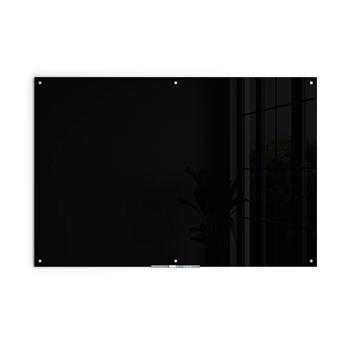U Brands Glass Dry Erase Board, 47&quot; W x 70&quot; H, Black Tempered Glass Surface