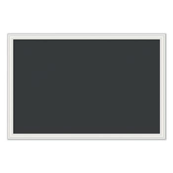 U Brands Magnetic Chalkboard with Decor Frame, 30&quot; x 20&quot;, Black Surface, White Frame