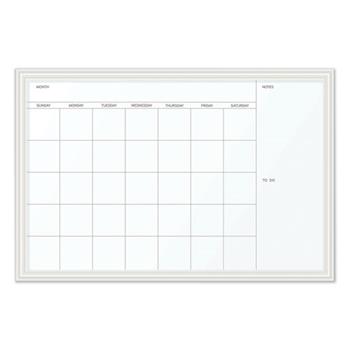 U Brands Magnetic Dry Erase Calendar with Decor Frame, 30&quot; x 20&quot;, White Surface and Frame