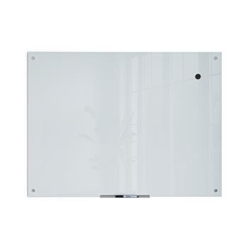 U Brands Magnetic Glass Dry Erase Board, 35&quot; W x 47&quot; H, Frosted White Tempered Glass Surface