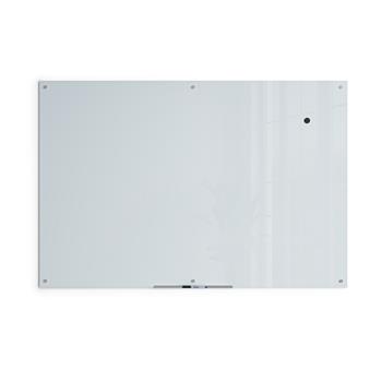 U Brands Magnetic Glass Dry Erase Board, 47&quot; W x 70&quot; H, Frosted White Tempered Glass Surface