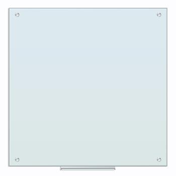 U Brands Glass Dry Erase Board, 35&quot; W x 35&quot; H, Frosted White Tempered Glass Surface