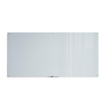 U Brands Glass Non-Magnetic Dry Erase Board, 96&quot; x 48&quot;, White Frosted Surface, Frameless