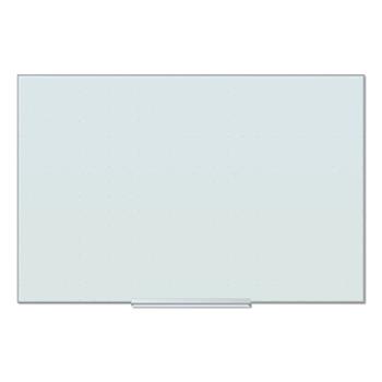 U Brands Floating Glass Ghost Grid Dry Erase Board, 36&quot; x 24&quot;, White