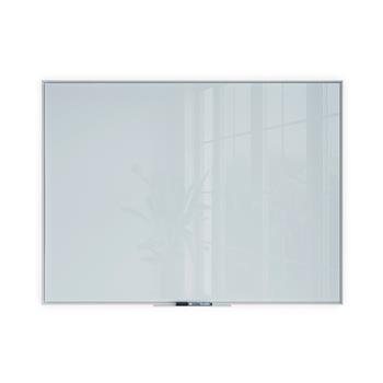 U Brands Glass Dry Erase Board, Only for use with High Energy Magnets, 35&quot; x 47&quot;, White Aluminum Frame, Frosted White Tempered Glass Surface