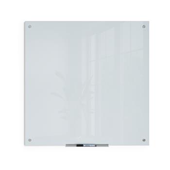U Brands Magnetic Glass Dry Erase Board, 35&quot; W x 35&quot; H, White Frosted Tempered Glass Surface