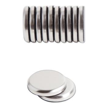 U Brands High Energy Magnets, Circle, Silver, 1.25&quot; Dia, 12/Pack