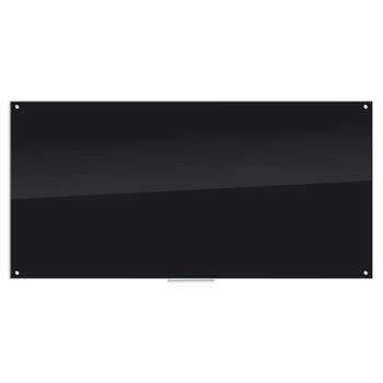 U Brands Glass Dry Erase Board, 47&quot; W x 96&quot; H, Black Tempered Glass Surface