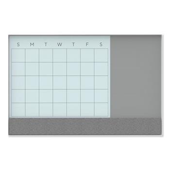 U Brands 3N1 Magnetic Glass Dry Erase Combo Board, 36 x 24, White Surface and Frame