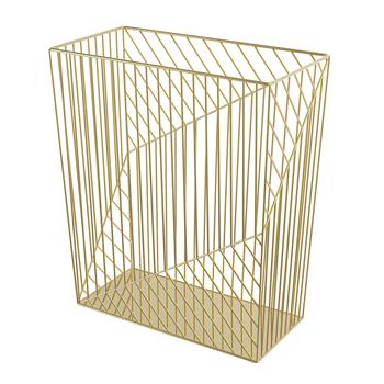 U Brands Metal Wastebasket, Vena Collection, 6 Gallon Capacity, Gold