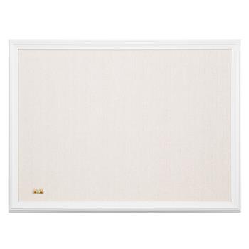 U Brands Linen Cork Linen Bulletin Board, 23&quot; H x 17&quot; W, White Medium Density Fiber (MDF) Frame