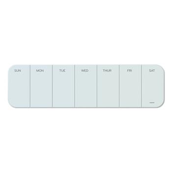 U Brands Cubicle Glass Dry Erase Undated One Week Calendar Board, 20 x 5.5&quot;, White