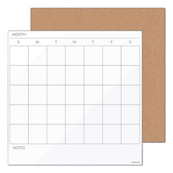 U Brands Tile Board Value Pack with Undated One Month Calendar, 14&quot; x 14&quot;, White/Natural, 2/Set