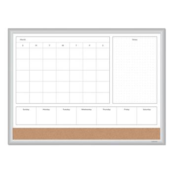 U Brands 4N1 Magnetic Dry Erase Combo Board, 24&quot; x 18&quot;, White/Natural