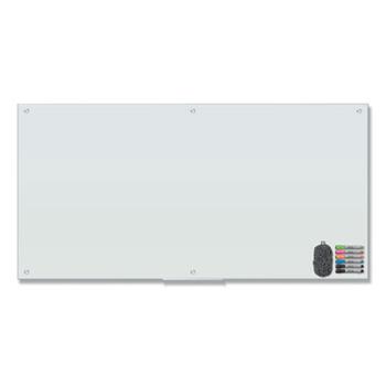 U Brands Magnetic Glass Dry Erase Board Value Pack, 72&quot; x 36&quot;, White