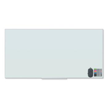 U Brands Floating Glass Dry Erase Board, 72&quot; x 36&quot;, White