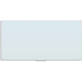 U Brands Magnetic Glass Dry-Erase Board, 96&quot; x 48&quot;, White Frosted Surface, Frameless