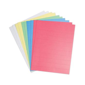 U Brands Data Card Replacement Sheet, 8.5&quot; x 11&quot; Sheets, Perforated at 1&quot;, Assorted, 10/Pack
