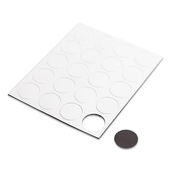 U Brands Heavy-Duty Board Magnets, Circles, 0.75&quot;, White, 20/Pack