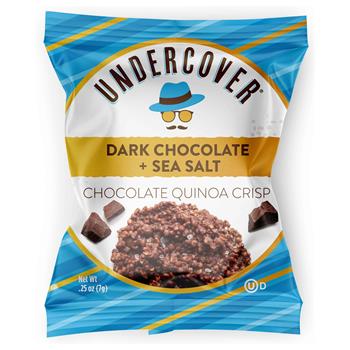 Undercover Snacks Dark Chocolate &amp; Sea Salt Mini Quinoa Crisps, 0.25 oz, 125/Case