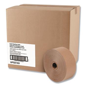 Holland Manufacturing Company, Inc. Water-Activated Non-Reinforced Kraft Sealing Tape, 2&quot; x 600&#39;, 5.3 Mil, 3&quot; Core, Brown, 12 Rolls/Carton