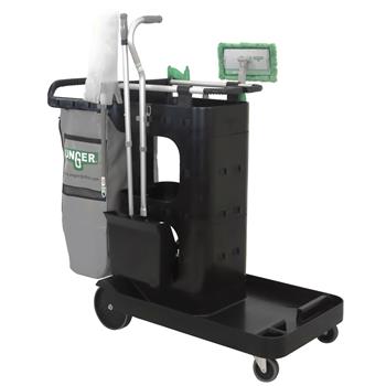 Unger ZoneCleanRX General Janitorial Cart System with Wheels, Black